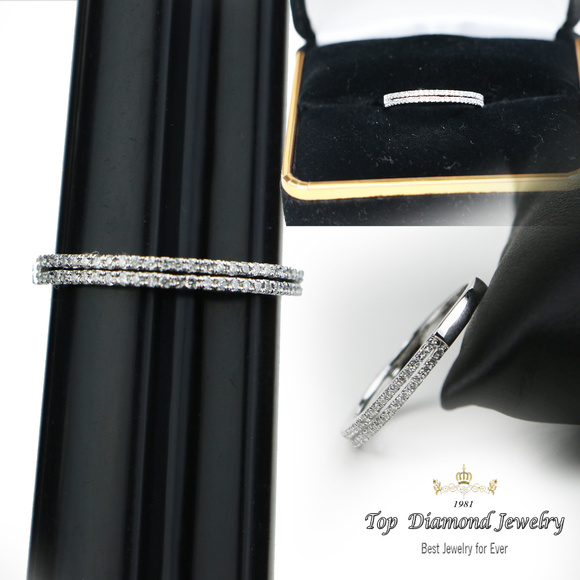 0.24ct 14k WG Diamond Eternity Wedding Ring SZ 5 7 - Picture 5 of 5